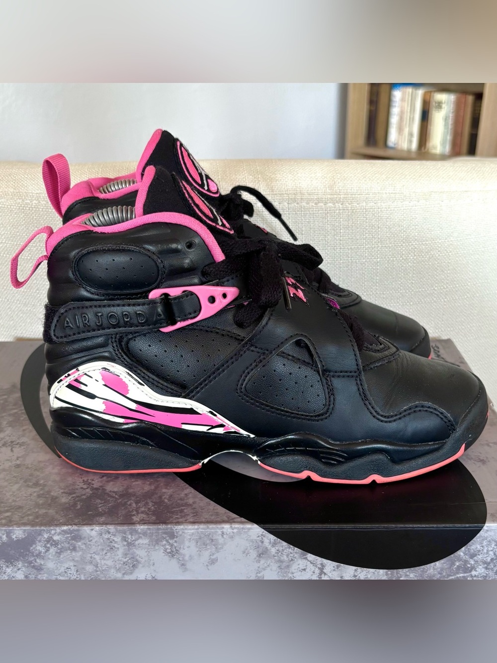 Nike Air Jordan 8 Retro Pinksicle Black Pink GS 4Y Womens 5.5 Sneaker 580528-006